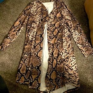 Snakeskin Print Extra Long Top